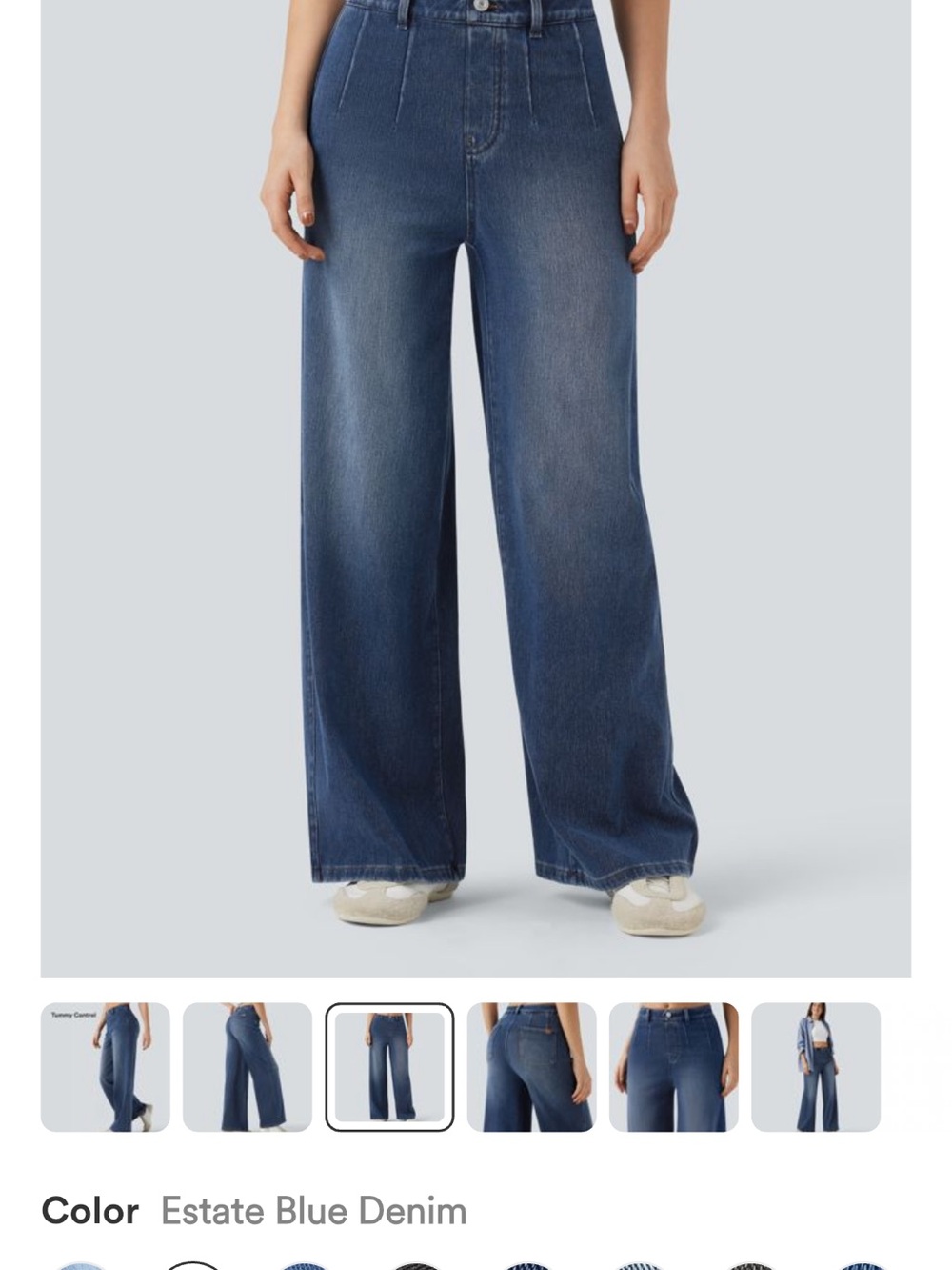 HALARA Estate Blue Wide-Leg High-Rise Jeans